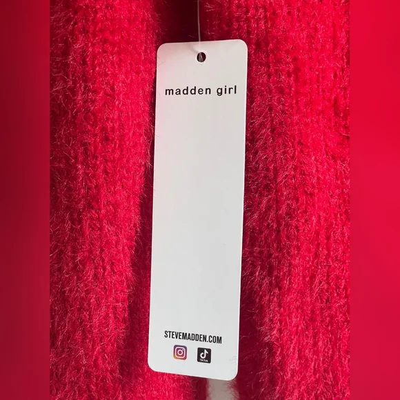 Madden Girl Red Cardigan with Heart Accents - Picture 5 of 8